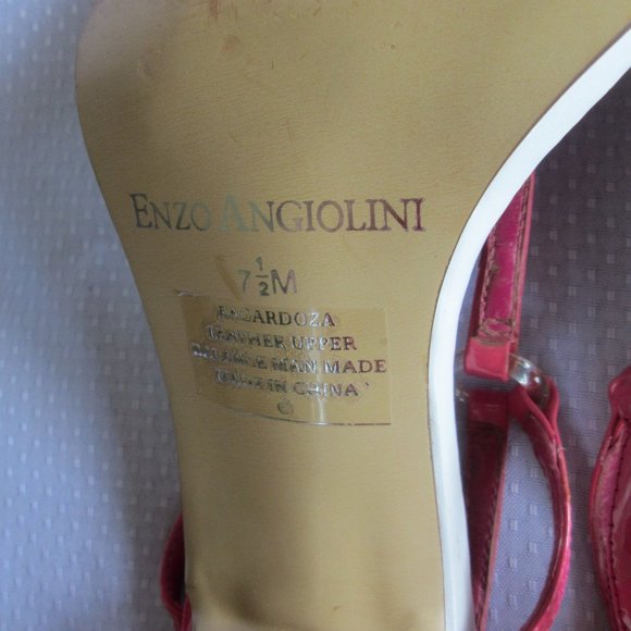 💗 ENZO ANGIOLINI DARK PINK PATENT STRAPPY SANDALS 7.5 💗 - Picture 6 of 16